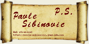 Pavle Sibinović vizit kartica